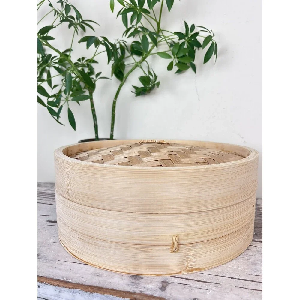 Williams Sonoma Traditional Bamboo Steamer / 100% Organic Natural Bamboo / Steam